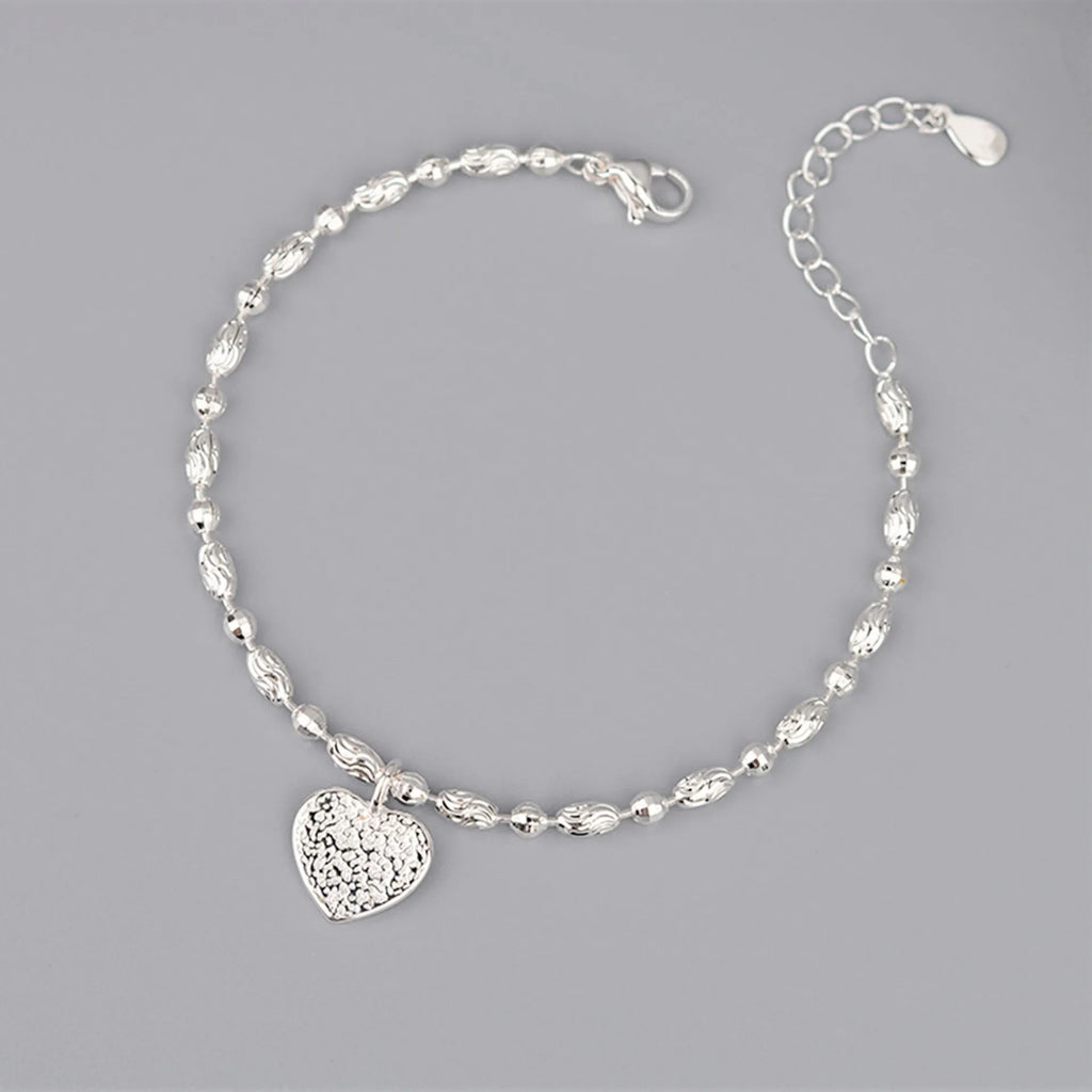 925 Sterling Silver Hiphop Heart Bracelet for Women