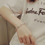 Hiphop Thick Vintage Bracelet 925 Sterling Silver Retro Hasp Bracelet