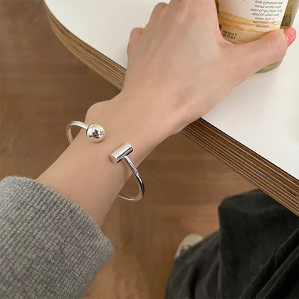 925 Sterling Silver Vintage Ball Bracelet for Women Men