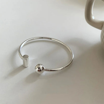 925 Sterling Silver Vintage Ball Bracelet for Women Men