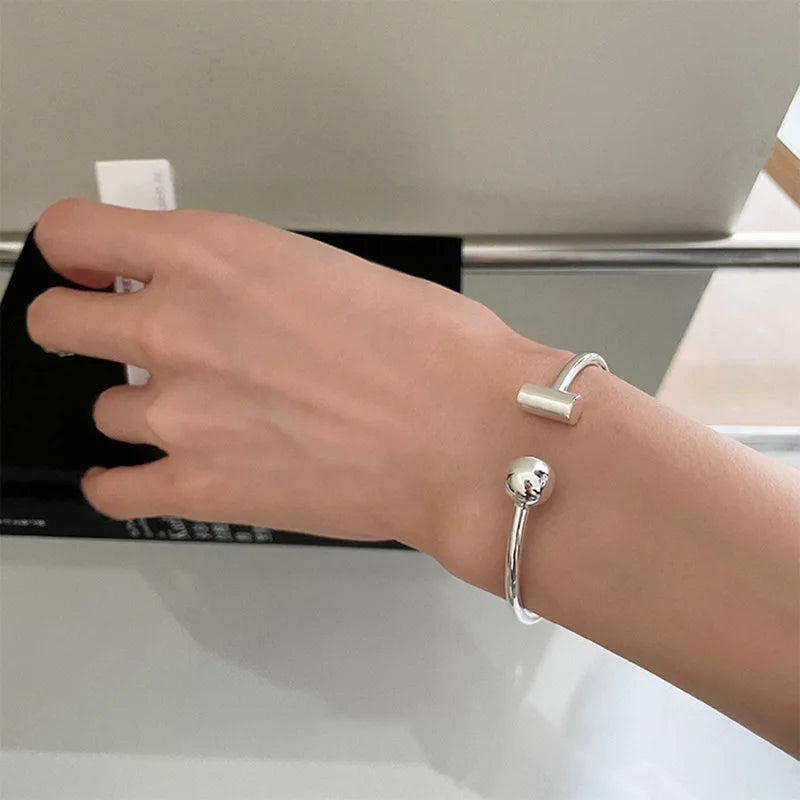 925 Sterling Silver Vintage Ball Bracelet for Women Men