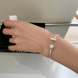 925 Sterling Silver Vintage Ball Bracelet for Women Men