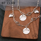 925 Sterling Silver Smile Face Heart Bracelet Vintage Hasp Bangle