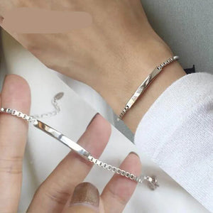 925 Sterling Silver Box Chain Bracelet 19-20CM Women's Fine Jewelry