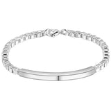 925 Sterling Silver Box Chain Link Bracelet for Women Girls