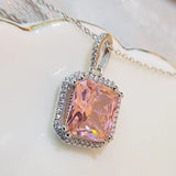 2 Carat Diamond Sterling Silver Pendant for Women - Silver 925 Jewelry