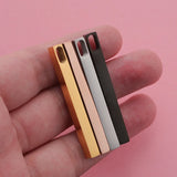Stainless Steel Bar Pendant Blank Engrave Rectangle Name Plate 10pcs