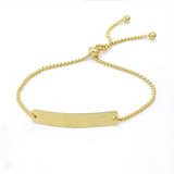 Stainless Steel Blank Bar Bracelet Metal Name Plate Bracelet 5pcs