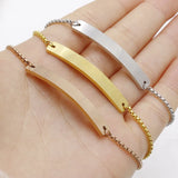 Stainless Steel Blank Bar Bracelet Metal Name Plate Bracelet 5pcs