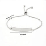 Stainless Steel Blank Bar Bracelet Metal Name Plate Bracelet 5pcs