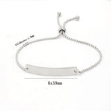 Stainless Steel Blank Bar Bracelet Metal Name Plate Bracelet 5pcs