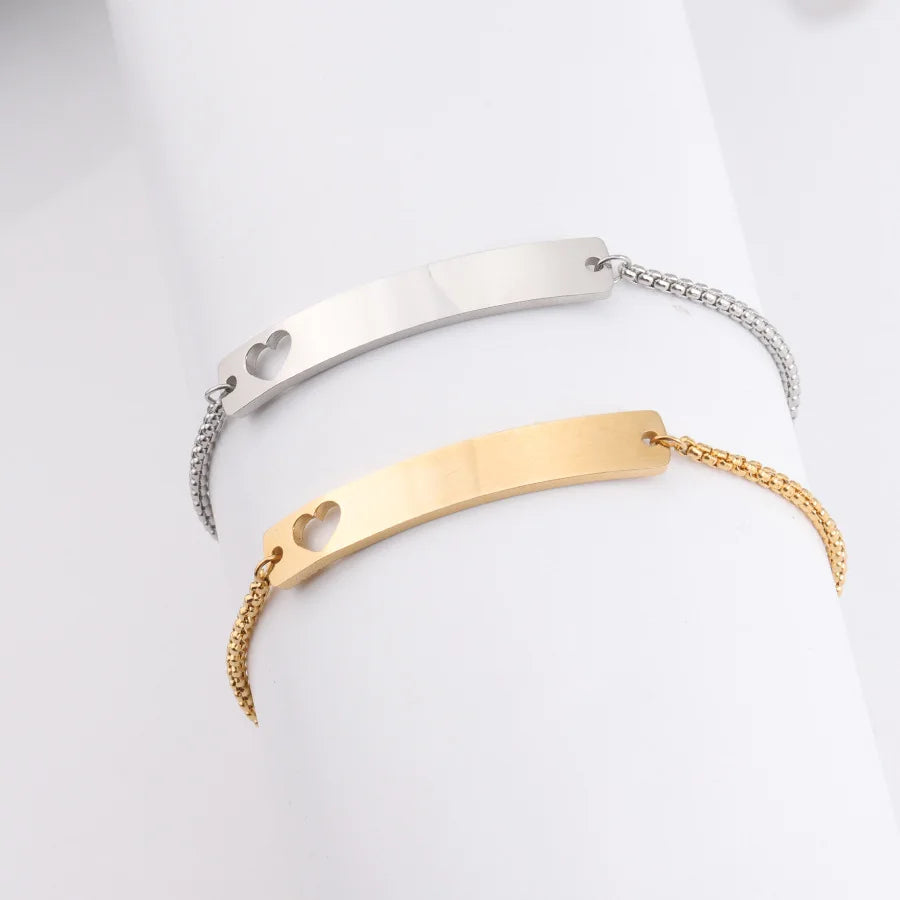 Stainless Steel Blank Bend Bar Bracelet For Engrave