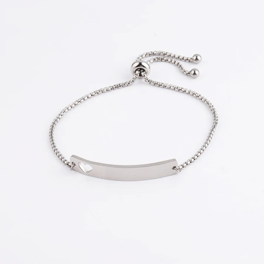 Stainless Steel Blank Bend Bar Bracelet For Engrave