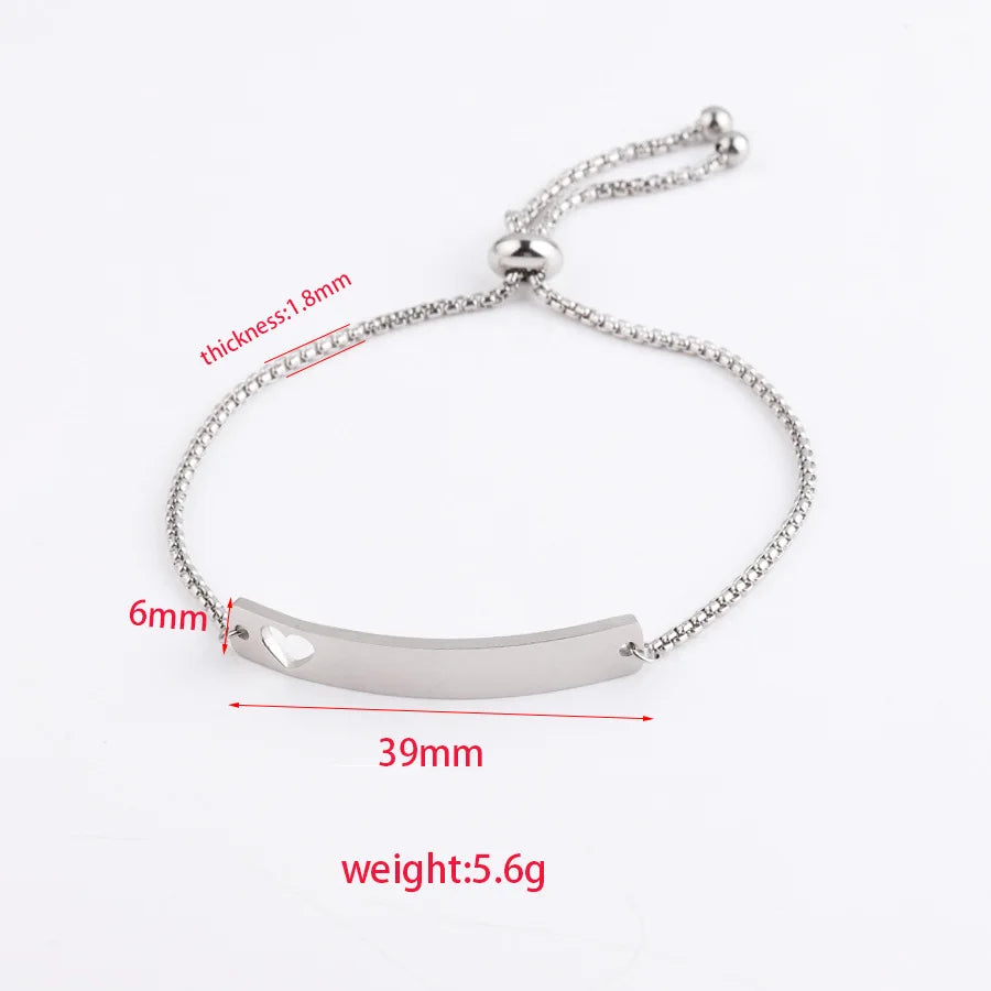 Stainless Steel Blank Bend Bar Bracelet For Engrave