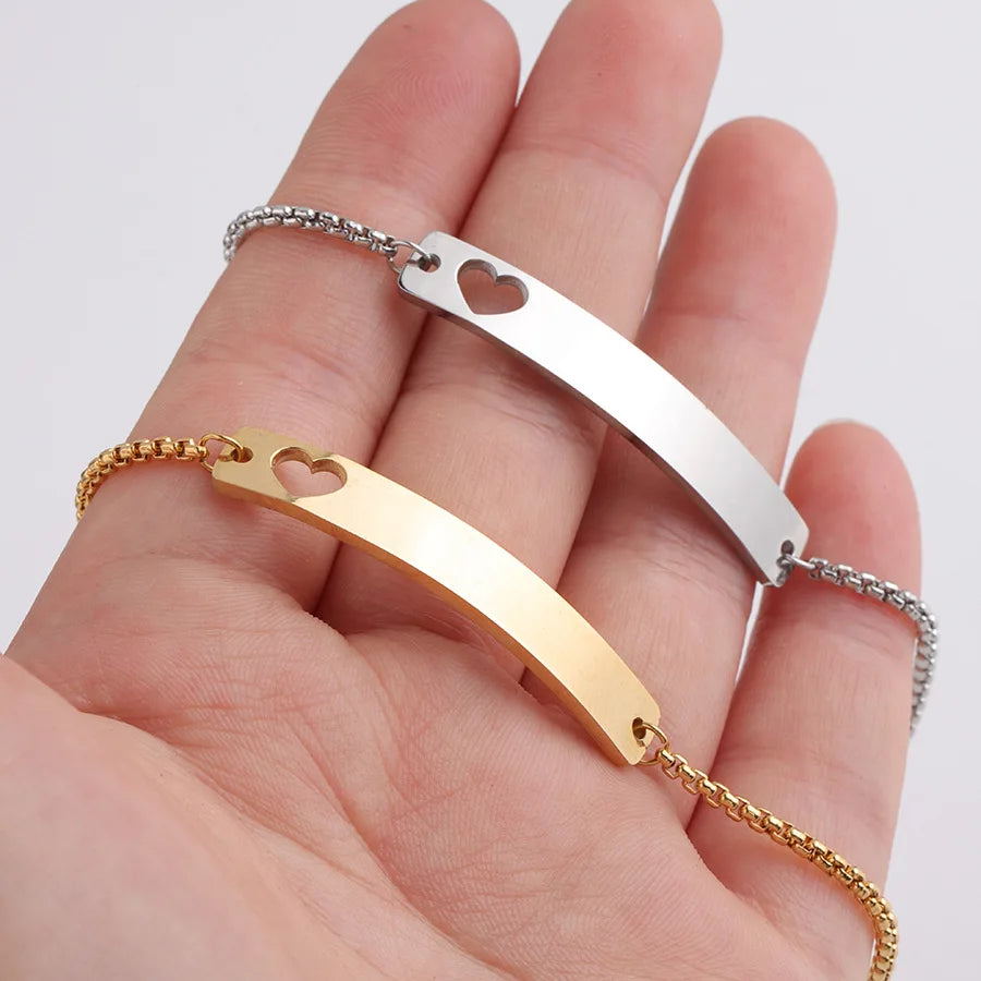 Stainless Steel Blank Bend Bar Bracelet For Engrave