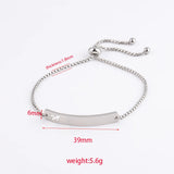 Stainless Steel Blank Bend Bar Bracelet Butterfly