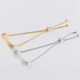 Stainless Steel Blank Bend Bar Bracelet Butterfly