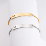 Stainless Steel Blank Bend Bar Bracelet Butterfly