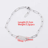 Stainless Steel Engrave Metal Link Chain Bracelet Blank 5pcs
