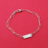 Stainless Steel Engrave Metal Link Chain Bracelet Blank 5pcs