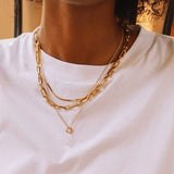 Stainless Steel Layered Choker Chain Necklace for Women Girls