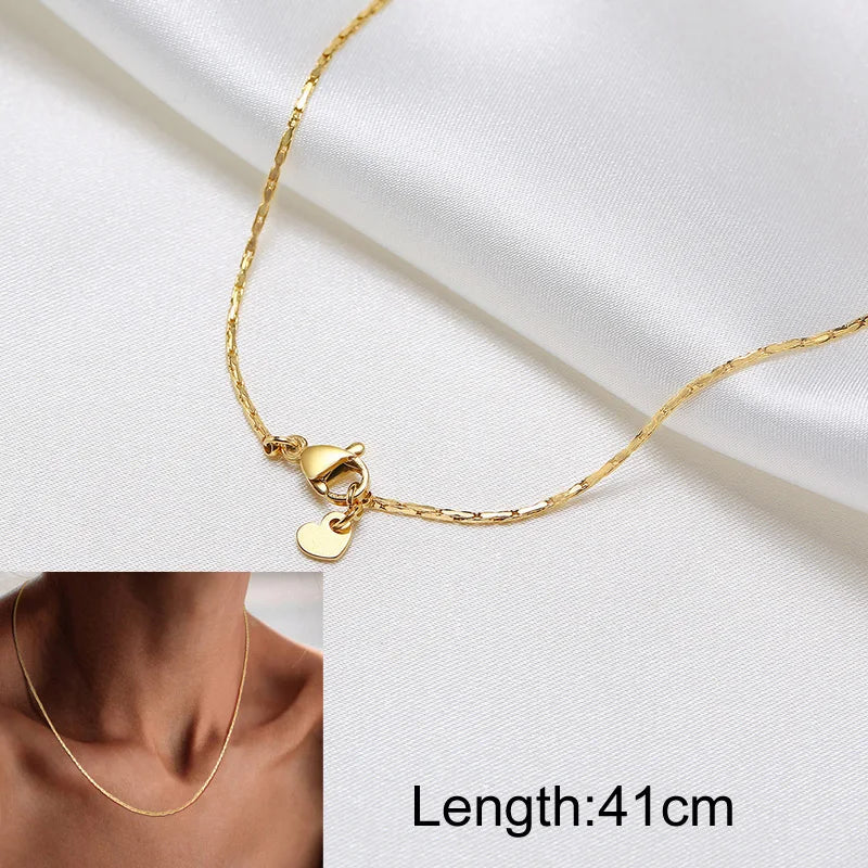 Stainless Steel Layered Choker Chain Necklace for Women Girls