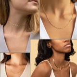 Stainless Steel Layered Choker Chain Necklace for Women Girls