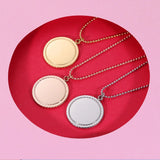 Stainless Steel Circle Round Necklace Blank for Engrave Metal Disc Necklace