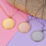 Stainless Steel Circle Round Necklace Blank for Engrave Metal Disc Necklace