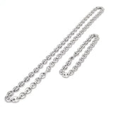 Stainless Steel Coffee Bean Necklace Bracelet Set
