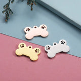 Stainless Steel Dog Bone Charm Blank Engrave Metal Dog Tag Charms 10pcs