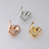 Stainless Steel Heart Photo Locket Pendant 25mm DIY Metal Picture Jewelry 10Pcs