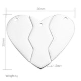Stainless Steel Heart Puzzle Jigsaw Charm Pendant 10pcs