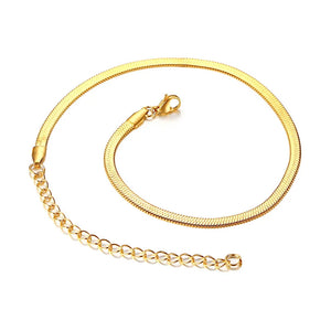 Stainless Steel Herringbone Snake Chain Necklace for Women, Choker Necklaces