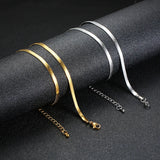 Stainless Steel Herringbone Snake Chain Necklace for Women, Choker Necklaces