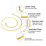 Stainless Steel Herringbone Snake Chain Necklace for Women, Choker Necklaces