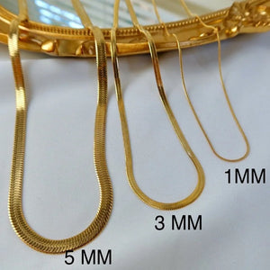Stainless Steel Herringbone Snake Chain Necklace for Women, Choker Necklaces