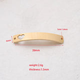 Stainless Steel Hollow Heart Bar Plates For Engrave 2 Hole Metal Bend Bar