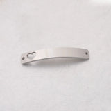 Stainless Steel Hollow Heart Bar Plates For Engrave 2 Hole Metal Bend Bar