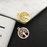 Stainless Steel Life Tree Charms for DIY Jewelry Making