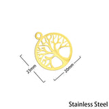 Stainless Steel Life Tree Charms for DIY Jewelry Making