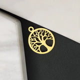 Stainless Steel Life Tree Charms for DIY Jewelry Making