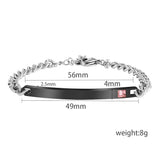 Stainless Steel Engravable ID Bracelet Blank 5pcs
