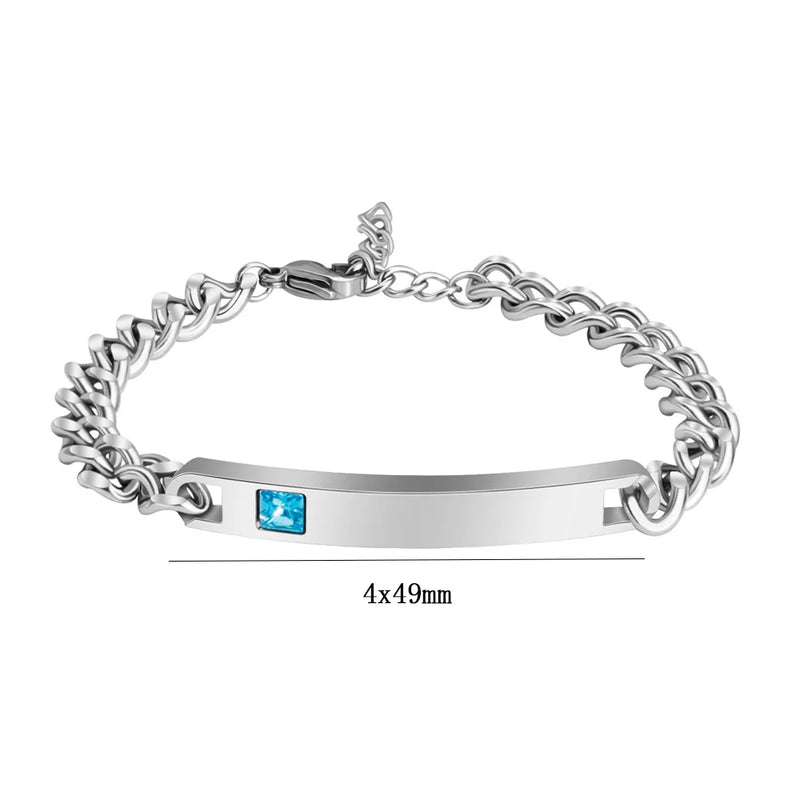 Stainless Steel Engravable ID Bracelet Blank 5pcs