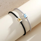 925 Silver Fire & Water Rope Bracelets Lover's Couple Hand Chain Fine Jewelry
