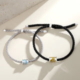 925 Silver Fire & Water Rope Bracelets Lover's Couple Hand Chain Fine Jewelry