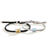 925 Silver Fire & Water Rope Bracelets Lover's Couple Hand Chain Fine Jewelry