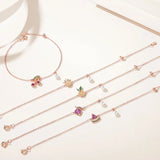 925 Silver Colorful Fruits Charm Bracelet for Women