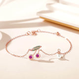 925 Silver Colorful Fruits Charm Bracelet for Women