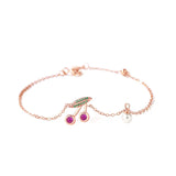 925 Silver Colorful Fruits Charm Bracelet for Women
